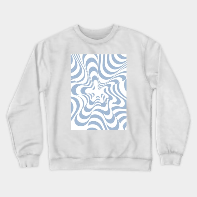 Abstract Groovy Retro Liquid Swirl Light Blue Pattern Crewneck Sweatshirt by Colorable